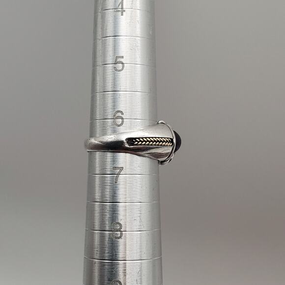 Vintage Sterling Silver & 18K Gold Purple Amethyst Statement Size 6.5 - Picture 9 of 10